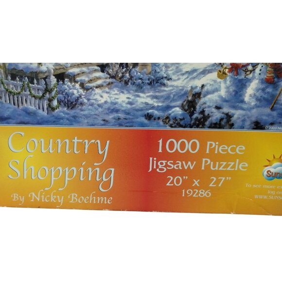 SunsOut Country Shopping 1000 Piece Holiday Jigsaw Puzzle Country Store Complete - Picture 5 of 12